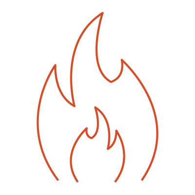 Wärme Grafik einer Flamme in rot