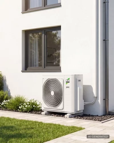 Remko Klimaaußenteil am modernen Haus – AI-GENERATED