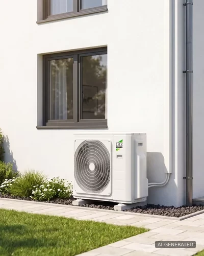 Remko Klimaaußenteil am modernen Haus – AI-GENERATED